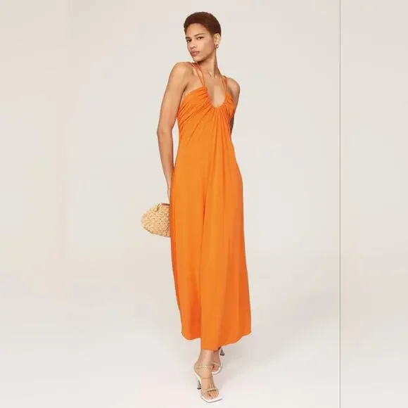 Jonathan Simkhai | Dresses | Rtr Szs Jonathan Simkhai Orange Hayes Dress  Maxi Stretchy Pullover Open Back | Poshmark